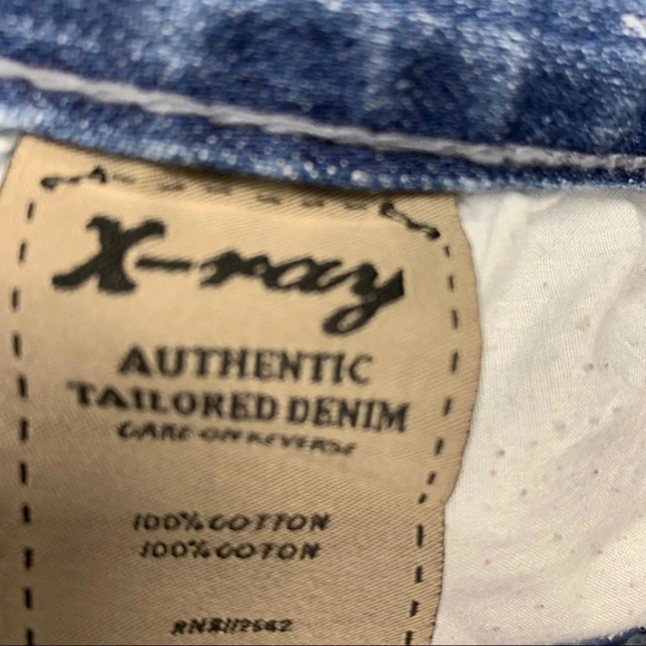 X Ray Mens Jeans 38 Blue Light Wash  Distressed Straight‎ Leg 100% Cotton  H08 - Picture 8 of 11
